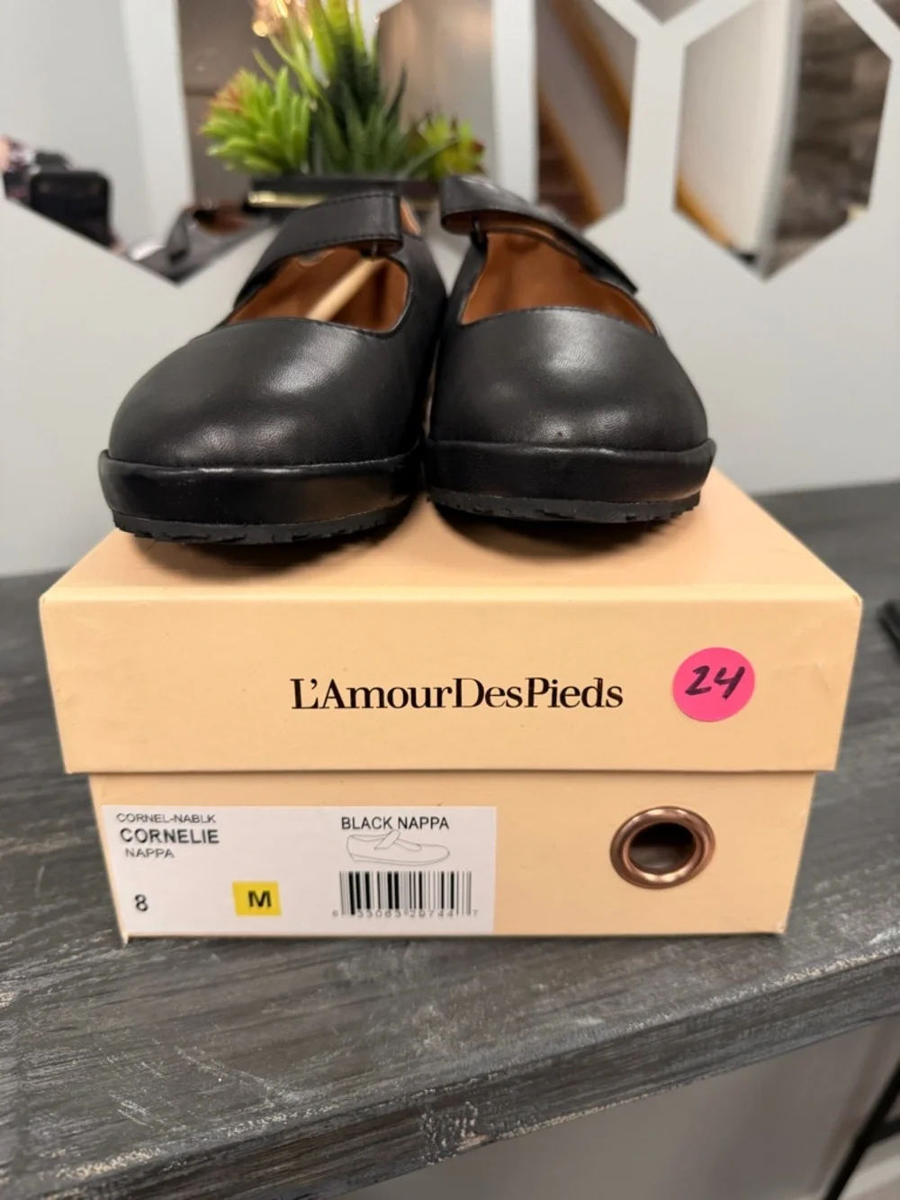 L'Amour Black Nappa Cornelie Mary Jane Platform Shoes
